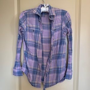 CHAPS small flannel purple and brown